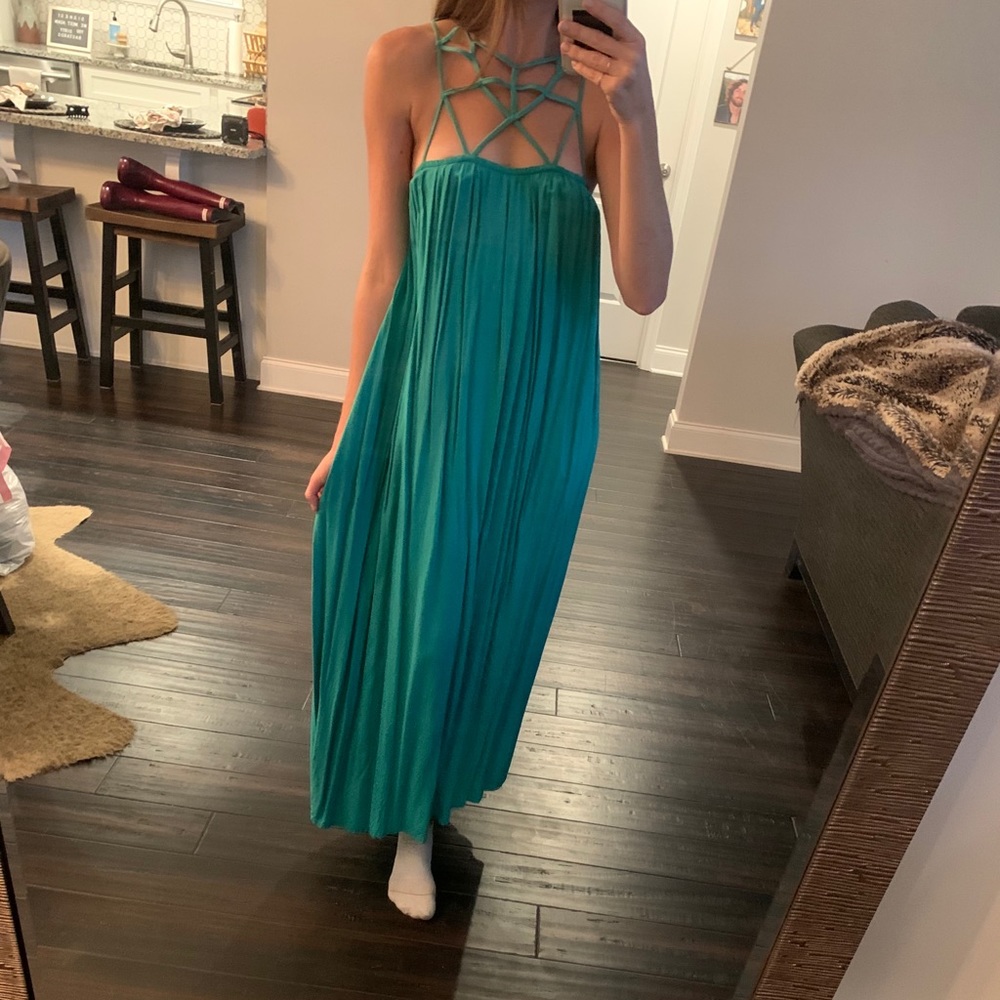 teal maxi dress
